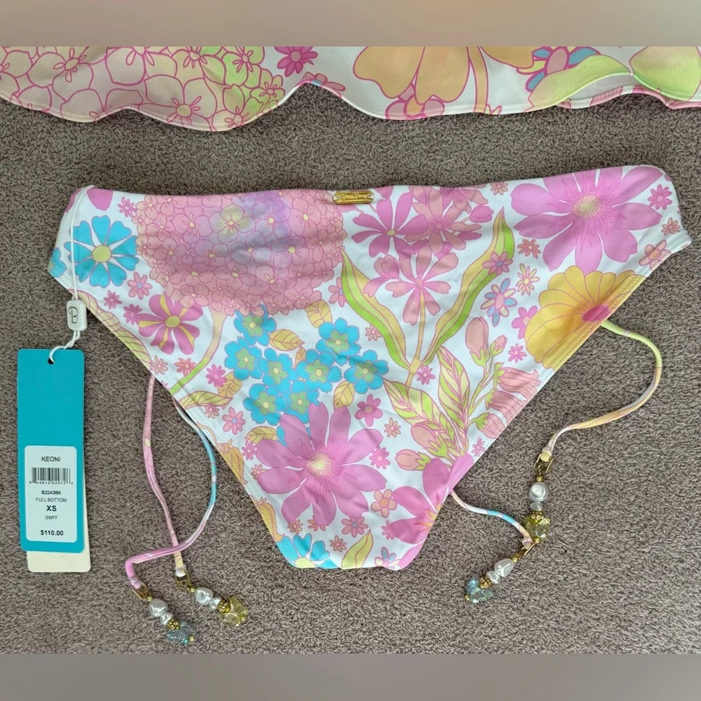 Beach Bunny - Keoni Full Bottom / Jane Pareo Skirt Wrap - PINK FLORAL